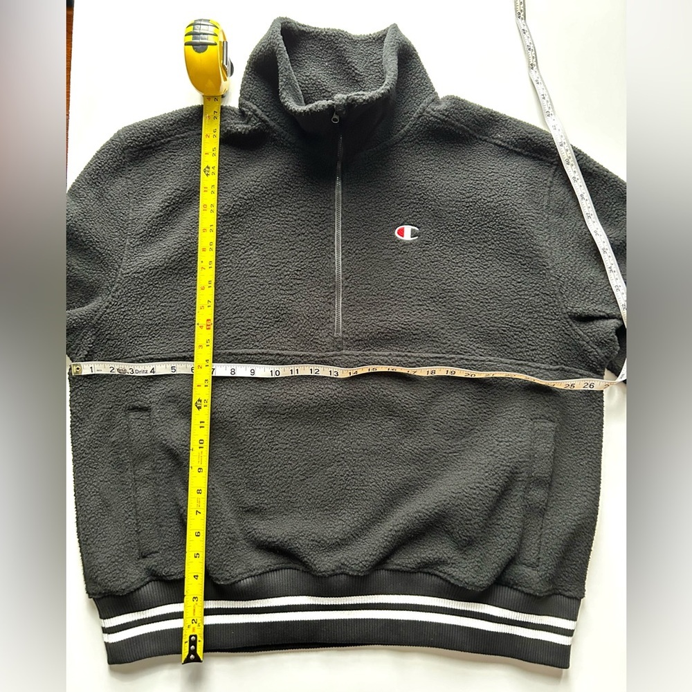 🌸BRAND NEW Champion Pullover. Fuzzy & Cozy. Black/White w/ Pockets Size: XL - Picture 8 of 14